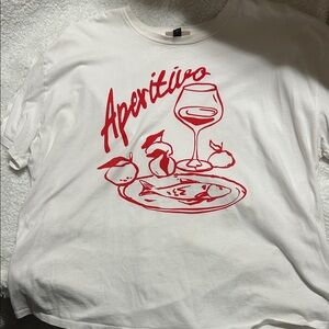 Universal Thread White Tee with Red Graphic